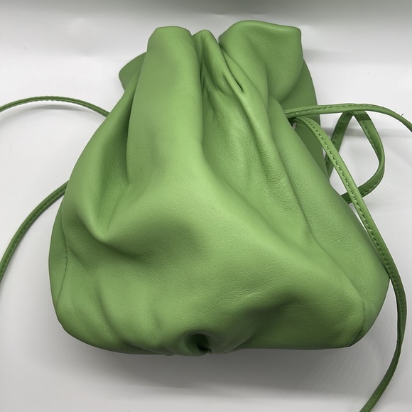 NWT Zara green goat leather drawstring bag - Picture 2 of 6